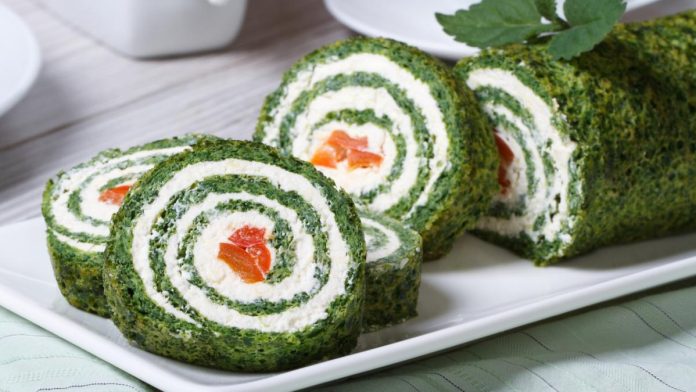 Receita de Rocambole de Espinafre